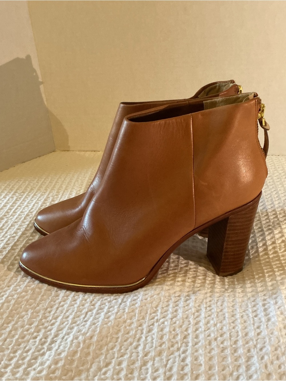 Ted Baker Lorca Brown Leather Block Heel Ankle Booties